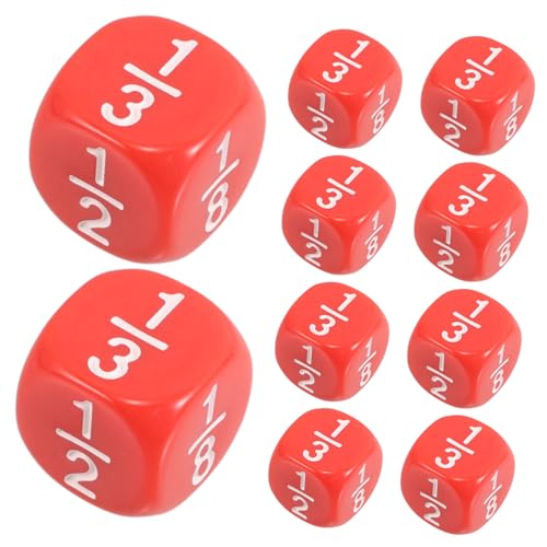 KOMBIUDA 20 Stück Bruchwürfel Partywürfel Für Erwachsene Material Für Den Mathematikunterricht Für Kleine Zum Mitnehmen Würfelspielzeug Acryl Rot KOMBIUDA 20 Stück Bruchwürfel Partywürfel Für Erwachsene Material Für Den Mathematikunterricht Für Kleine Zum Mitnehmen Würfelspielzeug Acryl Rot von KOMBIUDA