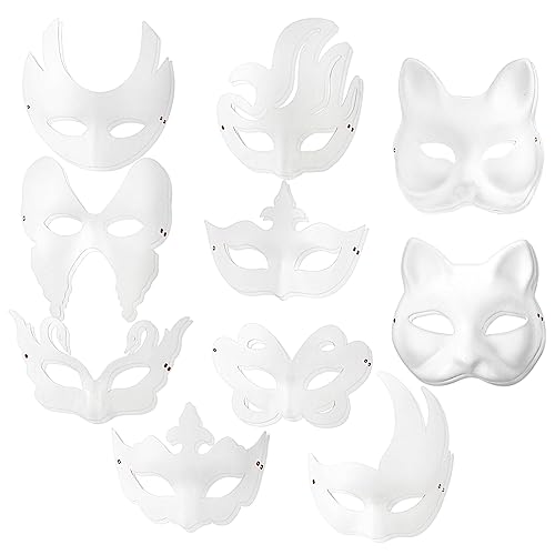 KOMBIUDA 20 Stück DIY Pappmaché Masken zum Bemalen Leichte Unbemalte Kostümmasken für Damen Cosplay Fasching Karneval Halloween und Maskerade Partys KOMBIUDA 20 Stück DIY Pappmaché Masken zum Bemalen Leichte Unbemalte Kostümmasken für Damen Cosplay Fasching Karneval Halloween und Maskerade Partys von KOMBIUDA