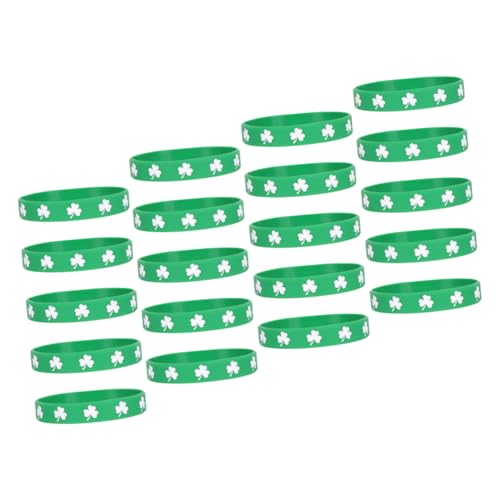 KOMBIUDA 20 Stück Kleeblatt-armband St Heilige Partygeschenk Kleeblatt-armband St Patricks Day Silikonarmbänder Armbänder Für Draußen St. Patrick's Day Armbänder Kieselgel von KOMBIUDA