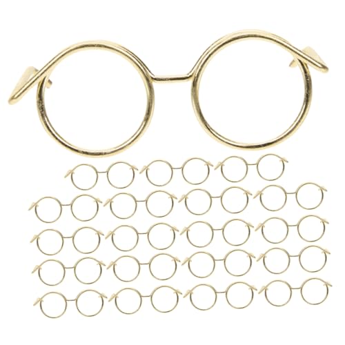 KOMBIUDA 20stücke Puppenbrillen Metall Runde Brille Gläser Anzieh-Requisiten Für Puppen Für Kindergeburtstag Und Kreative Spiele von KOMBIUDA