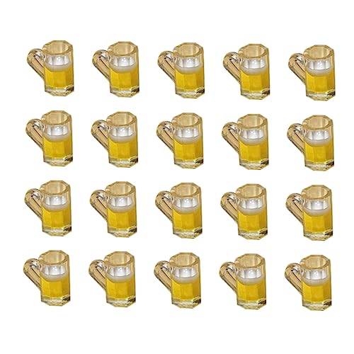 KOMBIUDA Miniatur-bierkrüge Aus Harz 20 Stück Deko-Set Für Puppenhaus Mini-Becher Für Bastelprojekte Und Heimdekoration von KOMBIUDA