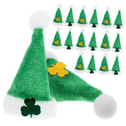 KOMBIUDA 20 Stück Mini-Klee-Ornamente Plüsch St. Patricks Day Dekoration doll Accessories Puppen Accessoires Kleider weihnachtsmütze Foto-Requisite für Bastelhüte Exquisite Puppenhüte von KOMBIUDA