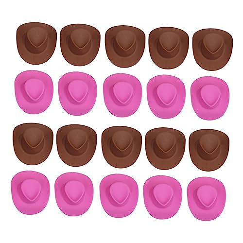 KOMBIUDA 20 Stück Mini-cowboyhut Puppe Cowboyhut Kleiner Hut Western-Cowboy-Hut Mini-Sombrero Cowgirl-Hut Kleine Hüte Zum Basteln Minihüte Zum Basteln Winzig Miniaturhut Westernhut Plastik von KOMBIUDA