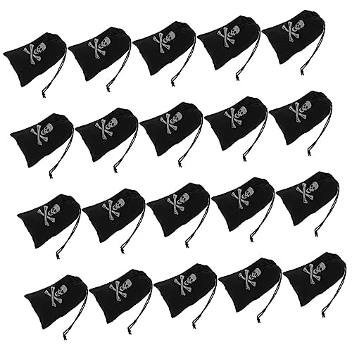 KOMBIUDA 20 Stück Piratenbeutel Mit Kordelzug Füllstoffe Kleine Zugbeutel Partytütenfüller Halloween Münze Piratentasche Korb Mini Led-licht-halloween-süßigkeitstüten Partytasche Polyester von KOMBIUDA