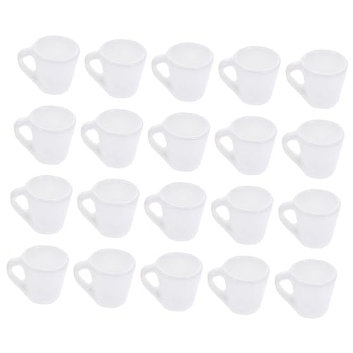KOMBIUDA 20 Stück Puppenhausbecher Kalte Tassen Kaffeetasse Mit Deckel Teetasse Espressotasse Mini Becher Set Teetassen Spielzeughaus Wasserbecher Winzige Dekoration von KOMBIUDA