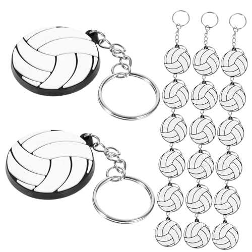 KOMBIUDA 20 Stück Pvc-schlüsselanhänger Sortiert Volleyball-partygeschenke Weiß Sport-volleyball-schlüsselanhänger Blau Form Farbe Cartoon-volleyball-schlüsselanhänger Schlüsselbund Metall von KOMBIUDA
