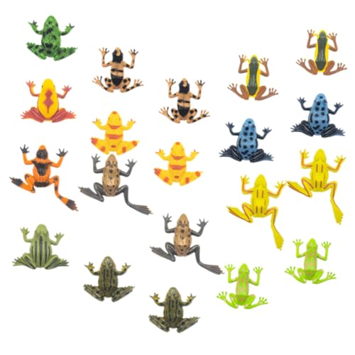 KOMBIUDA 20 Stück Teiliges Mini Froschfiguren Realistische Kleine Froschmodelle als Niedliche Dekoration für Garten Puppenhaus und Lernspielzeug Leicht und Detailreich von KOMBIUDA