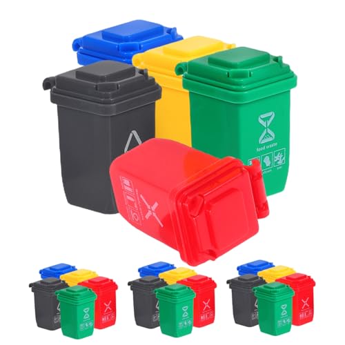 KOMBIUDA 20 Stück Teiliges Mini-mülleimer Deckeln Bunte Miniatur-mülltonnen für Puppenhaus-Dekoration Kompakte Kleine Desktop-abfalleimer für Büro Schlafzimmer und DIY-szenerien von KOMBIUDA
