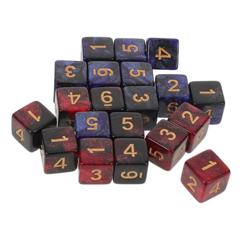 KOMBIUDA 20 Stück Teiliges Würfel Mehrfarbige Nummerierte Acryl Würfel Sechseitige Schimmernde Spielwürfel für Brettspiele Rollenspiele Party Lernspiele Robust und Kompakt von KOMBIUDA