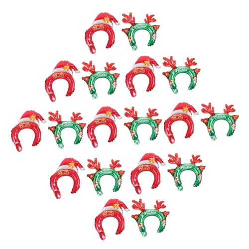 KOMBIUDA Luftballon 20 Stück Weihnachts Ballon Stirnband Wildtier Ballon Haarreifen Weihnachts Partygeschenke Weihnachts Stirnband Aufblasbarer Party Kopfschmuck Schneemann Luftballons von KOMBIUDA