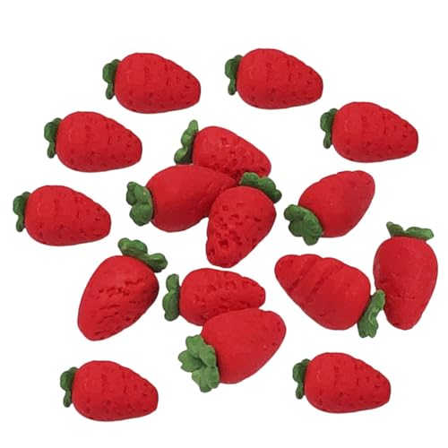 KOMBIUDA 20 Stücke Puppe Mini Erdbeere Layout Szene Decor Harz Puppenhaus Mini Erdbeere Modell Obst Modell Prop von KOMBIUDA