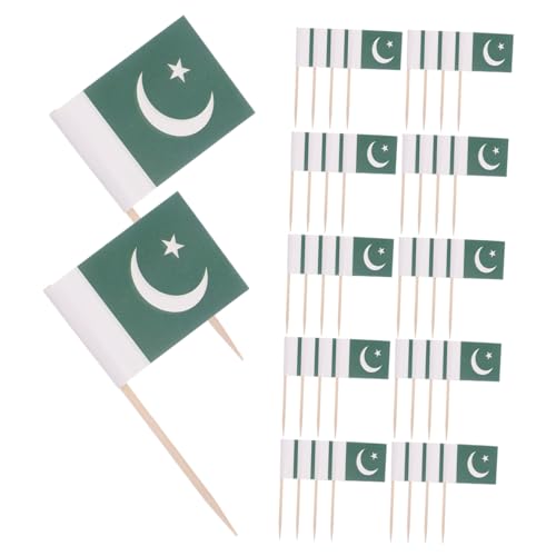 KOMBIUDA 200 Stück Pakistanische Zahnstocherflagge Cocktail Zahnstocher Cocktail Picks Flaggen Pakistan Flagge Auf Stab Martini Pick Vorspeisen Zahnstocher Snack von KOMBIUDA