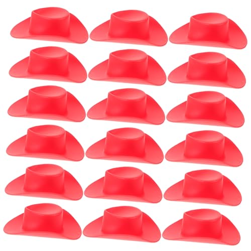 KOMBIUDA 20St Mini-Cowgirl-Hüte für Getränke Mini-Sachen Miniaturhut Kleiner Cowboyhut Puppenhüte doll Accessories puppenhauszubehör Hut für Puppen Miniaturhüte für Partys Plastik rot KOMBIUDA 20St Mini-Cowgirl-Hüte für Getränke Mini-Sachen Miniaturhut Kleiner Cowboyhut Puppenhüte doll Accessories puppenhauszubehör Hut für Puppen Miniaturhüte für Partys Plastik rot von KOMBIUDA
