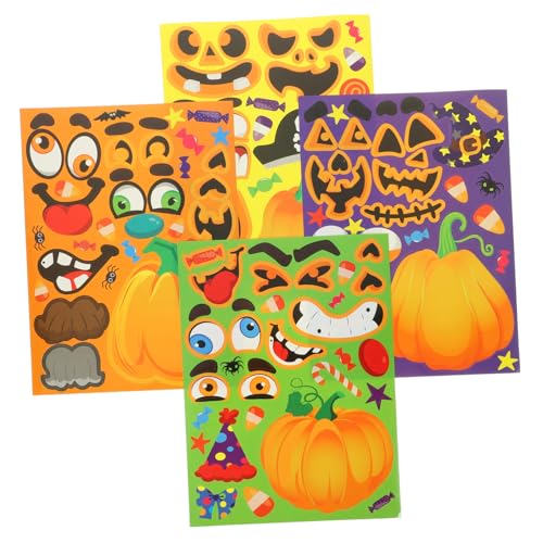 KOMBIUDA 24 Blatt Halloween Party Halloween halloweendeko Halloween Goodies Halloween weihnachtsdeko Scrapbook-Aufkleber Halloween-Party-Aufkleber Kupferplattenaufkleber von KOMBIUDA