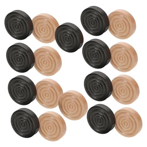 KOMBIUDA Holz Schachfiguren mit Runden Gewinden Backgammon Figuren Holz Dame Schachfiguren Brettspielzubehör Brettspielbedarf von KOMBIUDA