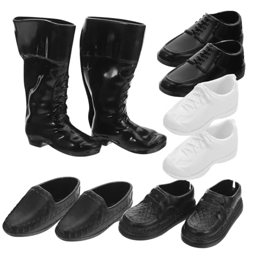 KOMBIUDA 25 Paare Puppenverkleidungsschuhe Puppe winzige Schuhe Mini-Szenen-Requisiten Mini-Schuhverzierungen Actionfiguren-Schuhe Minischuhe für Puppen Miniaturschuh Plastik Schwarz von KOMBIUDA