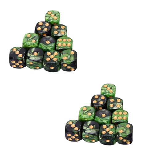 KOMBIUDA Polyedrische Würfel Set Für 25 Stücke 16mm Grün Schwarz Acryl Spiel Würfel Tisch Spielzeug von KOMBIUDA