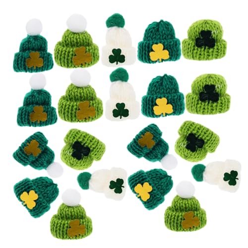 KOMBIUDA 25 Stück Mini-Strickmütze Miniaturhüte zum Basteln Mini-Mützen aus Wollgarn Mini-Hut Mini-Hüte mini strickmützen Puppenmützen DIY Miniatur-St. Patricks Day-Hut kleine Strickmützen von KOMBIUDA