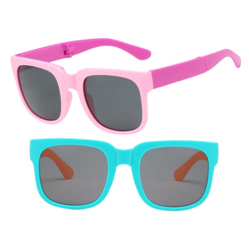 KOMBIUDA 2Paare Faltbare Sonnenbrillen im Niedliche Schutzbrillen für Jungen für Strand Outdoor Partys Strapazierfähig von KOMBIUDA