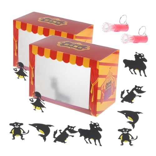 KOMBIUDA 2Satz DIY Schattenpuppentheater Set für Interaktives zur Kreativen Geschichtenerzähung Teiliges Set für Lehrreiche und Handgemachte Kreativität von KOMBIUDA