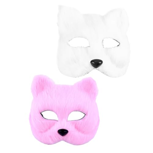 KOMBIUDA 2St Maske japanischer Fuchs Halloweenkostüm Männer maskieren Hautpflege Gesicht halloween mask hallowen masks augenabdeckung eyemask mouth mask tierkostüme Rohlinge basteln Flanell von KOMBIUDA