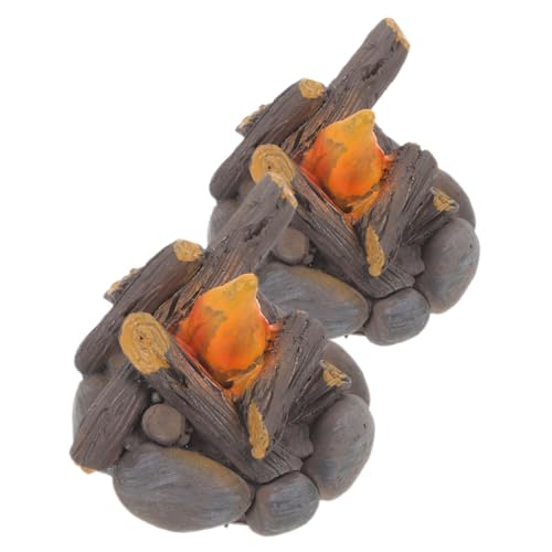 KOMBIUDA 2St Mikro-Landschaftsverzierung sukkulenten dekofiguren Miniaturfiguren Gartendeko Mikro Landschaft Deko Pipetten schmücken Dekoration Miniatur-Feuermodell Mikrobrandmodell Eisen von KOMBIUDA