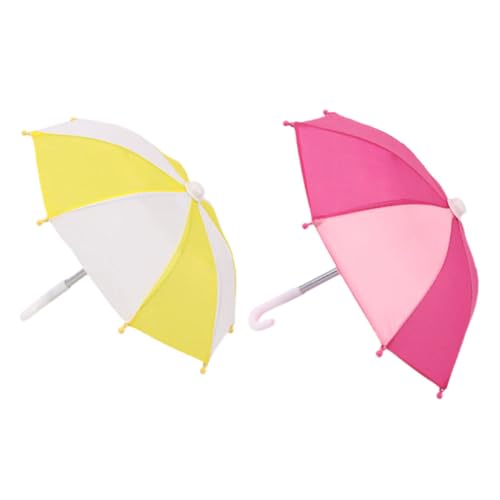 KOMBIUDA 2St Puppenregenschirm für kinderspielzeug Kid Toys Decor Mini-Möbel Regenschirme für Regen Winddicht Mini-Regenschirm-Dekoration kleines Regenschirmspielzeug Stoff von KOMBIUDA