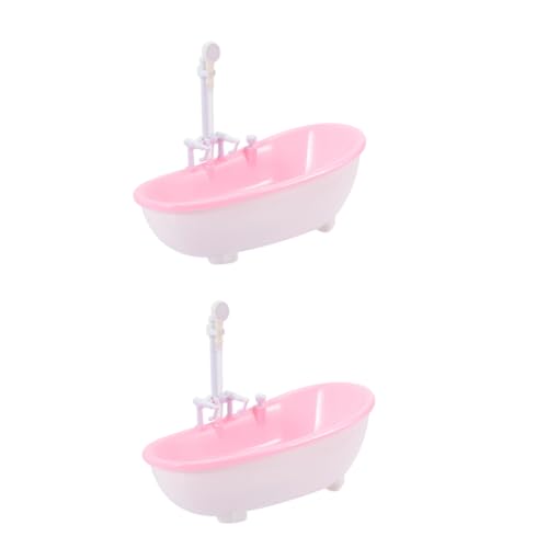 KOMBIUDA 2St Puppensprühwanne Geschirrspielzeug Puppenhaus-Minibank Zubehör Wasserflaschen Spritzbadewanne Elektronisches Badspielzeug interaktive Babypuppe Puppenbadewanne Plastik von KOMBIUDA
