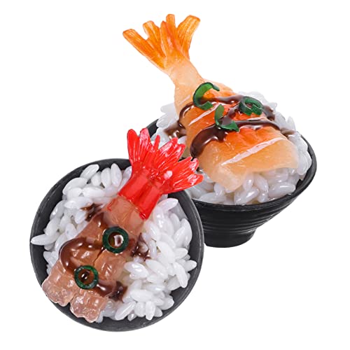 KOMBIUDA Anzug Für Kinder 2st Simulierter Sushi-Reis Gefälschtes Essen Zum Rollenspiel Sushi-Probe Miniatur-puppenhaus Künstlicher Nachtisch Requisiten Anzeigen Foto Kind Ornament PVC von KOMBIUDA