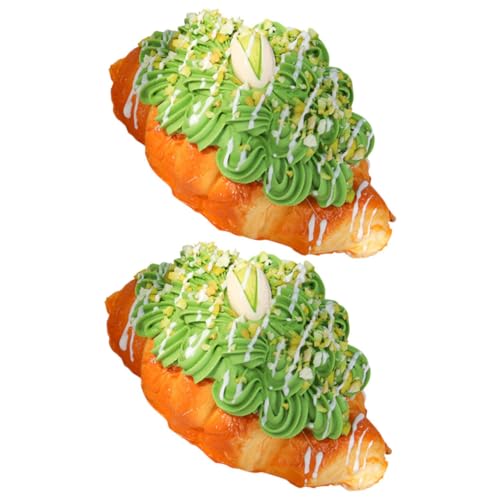 KOMBIUDA 2St Simuliertes Croissant-Modell gefälschtes Fastfood gefälschte Fastfoods Dekor Modelle gefälschtes Essen gefälschte Brotverzierung PU-Brot Französisch Kuchen Hörner falsches Brot von KOMBIUDA