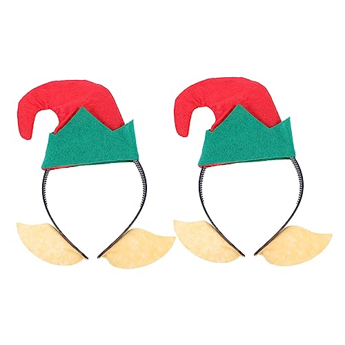 KOMBIUDA 2St Stirnband mit Elfenmütze süße Halterung Weihnachtspailletten Kappe fasching kopfbedeckung fastnacht kopfbedeckung weihnachtsdeko Kopfschmuck in Form eines Weihnachtshutes Stoff von KOMBIUDA