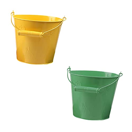 KOMBIUDA 2 Stück Strandeimer Aus Blech Für Jungen Und Mädchen Kinderspielzeug-Set Mini-Eimer Spielzeug Für Kleinkinder Jungen Und Mädchen Spielen Im Freien Zufällige Farbe von KOMBIUDA