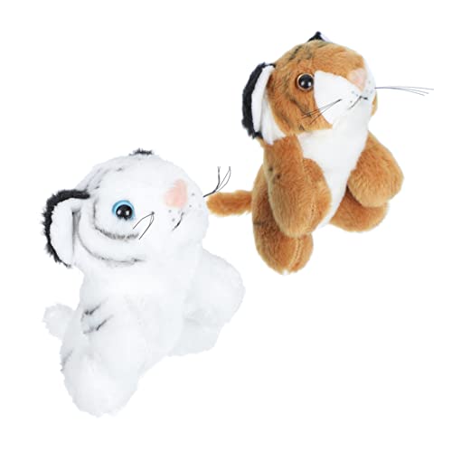 KOMBIUDA 2St kleine Tigerverzierung tierfiguren für Tiere Tierisches Tiger Kuscheltier Partydekoration mit Tiger Heimpuppendekore Tigerpuppe Plüsch von KOMBIUDA