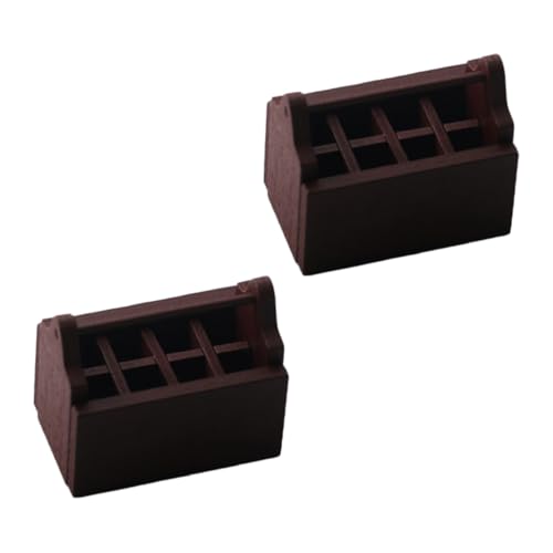 KOMBIUDA 2St kleine Werkzeugkiste Mini-Werkzeugkasten Miniatur-Puppenmöbel Artikel Mini-Zubehör Miniatures mini werkzeugkoffer Fotografie-Requisiten Mini-Hausbedarf Holz Coffee von KOMBIUDA