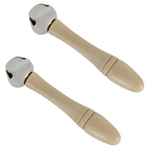 KOMBIUDA 2Stücke Handglocken Musikinstrument mit Holzgriff Vertikaler Jingle Bell für Erwachsene für Musikunterricht Feierlichkeiten und Sportveranstaltungen von KOMBIUDA