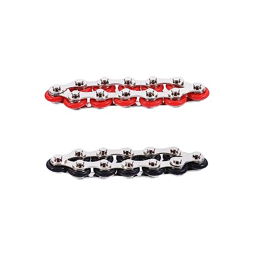 KOMBIUDA 2stücke Fidget Roller Chain Spielzeug Aus Handtrainer Für Stressabbau Und Entspannung Perfektes Anti-Angst Und Rot Und Schwarz von KOMBIUDA