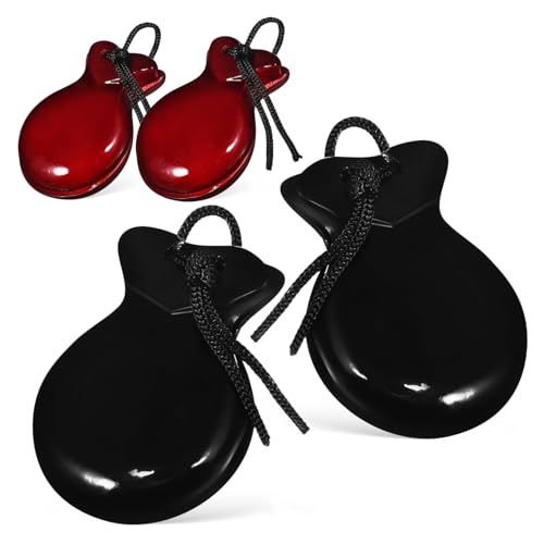 KOMBIUDA 2paare Spanische Castanets Für Finger Hand-Percussion Musikinstrument Mit Hochwertigem Klang Für Anfänger Und Profis Für Tanz Und Musikunterricht KOMBIUDA 2paare Spanische Castanets Für Finger Hand-Percussion Musikinstrument Mit Hochwertigem Klang Für Anfänger Und Profis Für Tanz Und Musikunterricht von KOMBIUDA