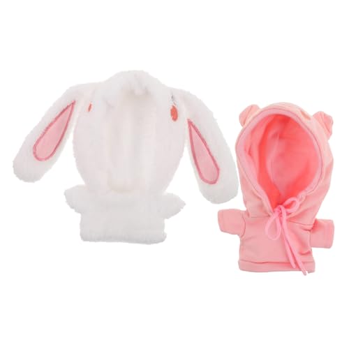 KOMBIUDA 2pcs Gefülltes Tier Mit Kapuzenmantel Plüschpuppen Pullover Niedliche Plüschhaubezies Für Plüschspielzeugkleidung Für Kinder von KOMBIUDA