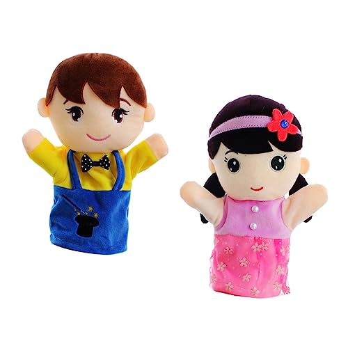 KOMBIUDA 2st Familie Handpuppe Junge Handpuppe Handpuppen Familie Menschen Handpuppen Marionette Plüschhandpuppe Geschichtenerzählende Handpuppen Handfamilienpuppen Stoff von KOMBIUDA
