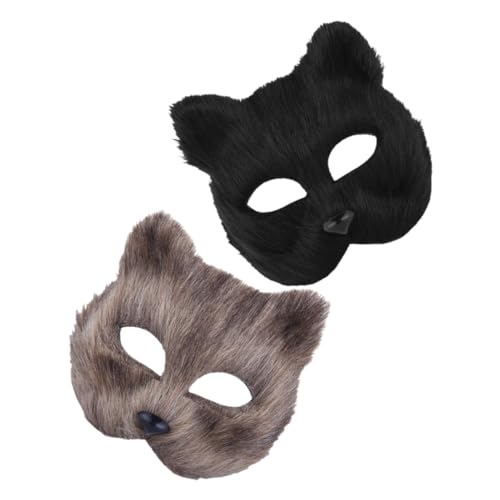 KOMBIUDA 2St Fuchs Maske Katzen-Cosplay-Masken Therian-Maske Maskerade-Maske Tiermasken für Erwachsene Maskenstütze Halloween Kleidung Zubehör Männer und Frauen bilden Plastik von KOMBIUDA