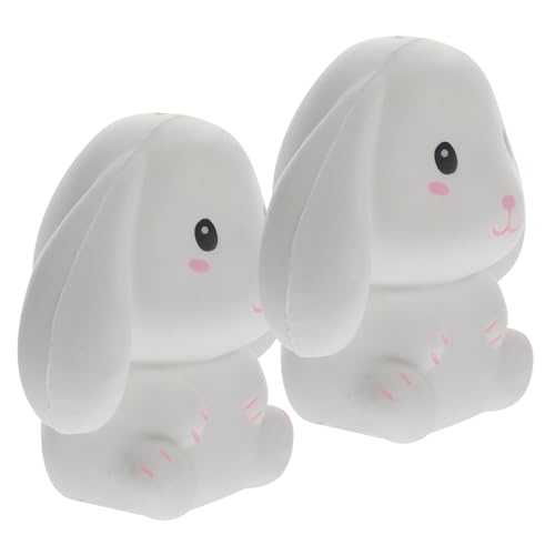 KOMBIUDA Spielzeuge 2st Großohriges Kaninchen Kneten Spielzeug Tier Sensorisches Kaninchen Gefälligkeiten Für Geburtstagsfeiern Pu Weiß Kaninchen Mit Großen Ohren Kind Elastisch von KOMBIUDA