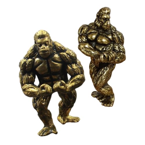 KOMBIUDA Vintage Kupfer Figur Metall Gorilla Statue für Garten Home Schreibtisch Büro Miniatur Tier Skulptur 2pcs Set KOMBIUDA Vintage Kupfer Figur Metall Gorilla Statue für Garten Home Schreibtisch Büro Miniatur Tier Skulptur 2pcs Set von KOMBIUDA