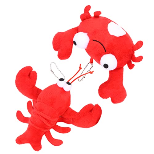 KOMBIUDA 2St Krabbenpuppe plüschtiere - - Krabbenanhänger Plüschlobster Pompones de Porristas Minipuppen Plüschtier Plüschtier Weihnachten Spielzeug Baby von KOMBIUDA