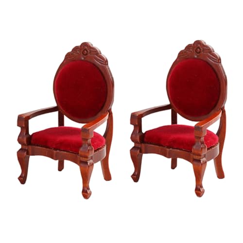 KOMBIUDA 2st Mini-Stuhl Tisch Möbel Häuser Puppenstubenstühle Kissen Bausatz Vintage-Sofa Miniaturen Retro Minikamera Sessel Modell Mini Musterstuhl Rot Hölzern KOMBIUDA 2st Mini-Stuhl Tisch Möbel Häuser Puppenstubenstühle Kissen Bausatz Vintage-Sofa Miniaturen Retro Minikamera Sessel Modell Mini Musterstuhl Rot Hölzern von KOMBIUDA