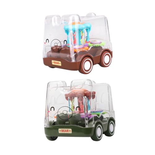 KOMBIUDA 2st Spielzeugauto Cartoon-kleinkindspielzeug Aus Kunststoff Lernspielzeug Für Kinder Auto Für Kinder Goodie-Bags-füller Schulbus Kinderauto Spielzeug Mini Junge Kinderwagen Plastik von KOMBIUDA