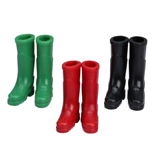 KOMBIUDA Puppenhaus - 3 Paar Mini-kunststoffstiefel Hausszenen- Mini-hausaccessoire-Spielzeug von KOMBIUDA