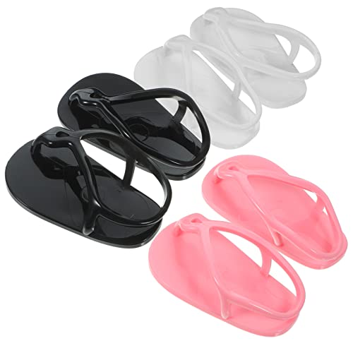 KOMBIUDA 3 Paare Puppen-Flip-Flops wiedergeborene Puppe Babypuppe Puppenkleidung Puppenwagen puppenspielzeug doll Accessories DIY Schuhe Kleinkind-Minipuppenschuhe Plastik von KOMBIUDA