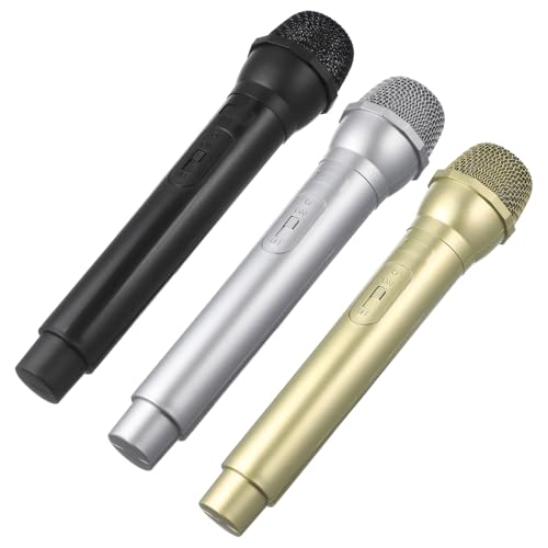 KOMBIUDA 3 STK Plastik-Fake-Mikrofon Kunststoffmikrofon Partymikrofon Karaoke Tanz Mikrofon Headset-Mikrofon-Kostüm Nachrichten-Mikrofon-Stütze goldene Mikrofonstütze Mikrofon für Kostüm KOMBIUDA 3 STK Plastik-Fake-Mikrofon Kunststoffmikrofon Partymikrofon Karaoke Tanz Mikrofon Headset-Mikrofon-Kostüm Nachrichten-Mikrofon-Stütze goldene Mikrofonstütze Mikrofon für Kostüm von KOMBIUDA