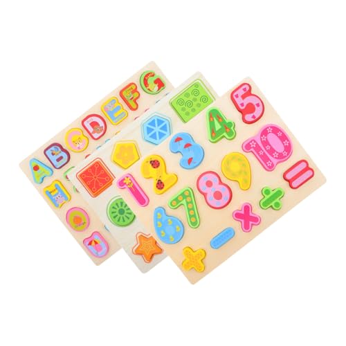 KOMBIUDA 3 Stück Alphabet Zahlen und Formen Lernspielzeug für Kleinkinder Mathe und Koordination für Jungen und Mädchen im Vorschulalter von KOMBIUDA