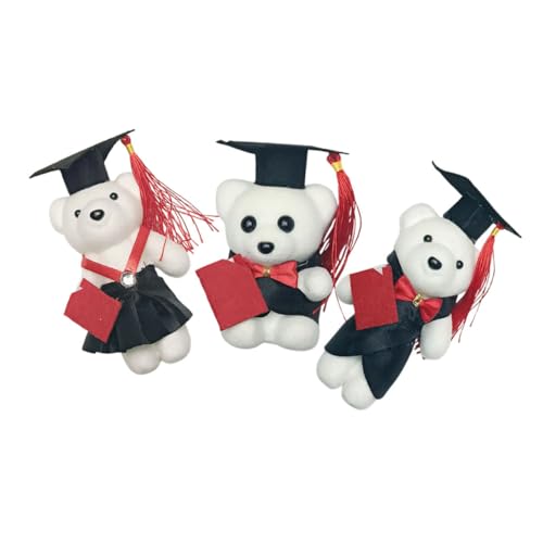 KOMBIUDA 3 Stück Bärenpuppe Absolvent Abschlusssaison Plüschpuppe Bär Für College Absolvent Vorschulgeschenk Glückwunsch Absolvent Tierpuppe Plüsch Stoffbär Kleiner Bär Filztuch von KOMBIUDA